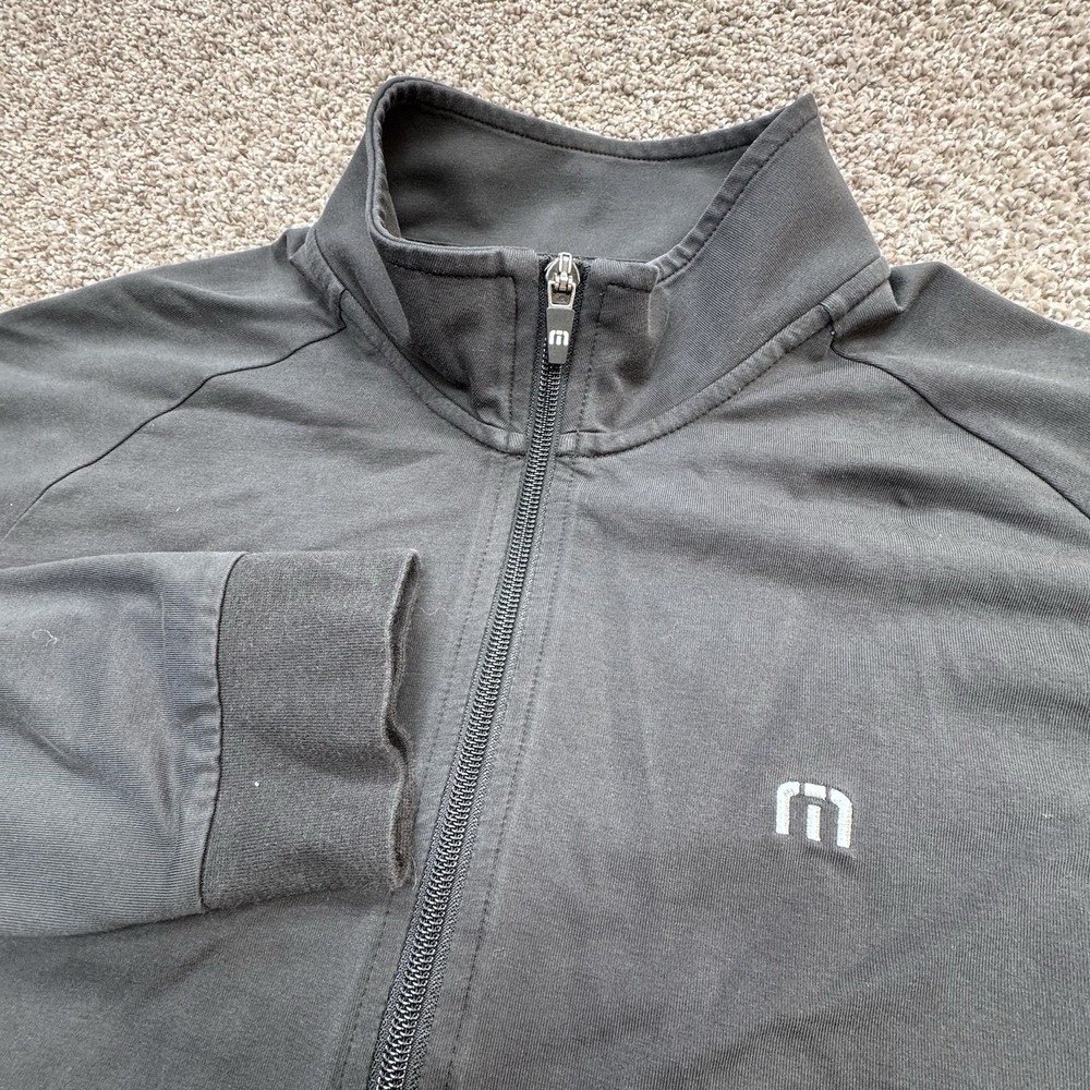 Travis Mathew Pullover‎ Mens Medium Black 1/4 Zip Performance Golf Stretch